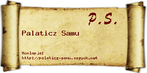 Palaticz Samu névjegykártya